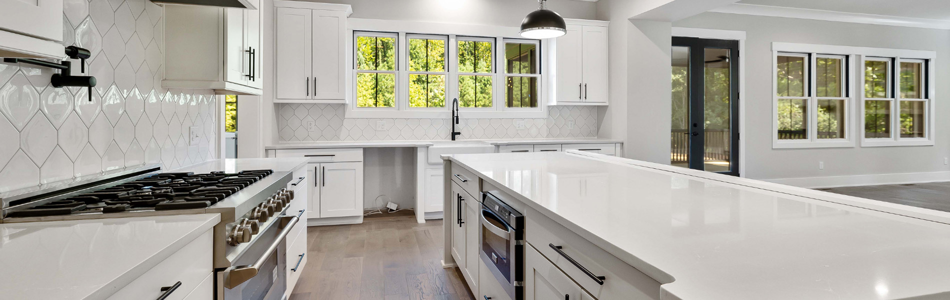 Contemporary kitchen and bathroom renovation completed by GreenRock Builders in the GTA